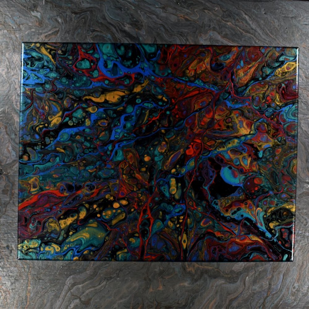 Acrylic Pour Painting 11x14 Clear coated